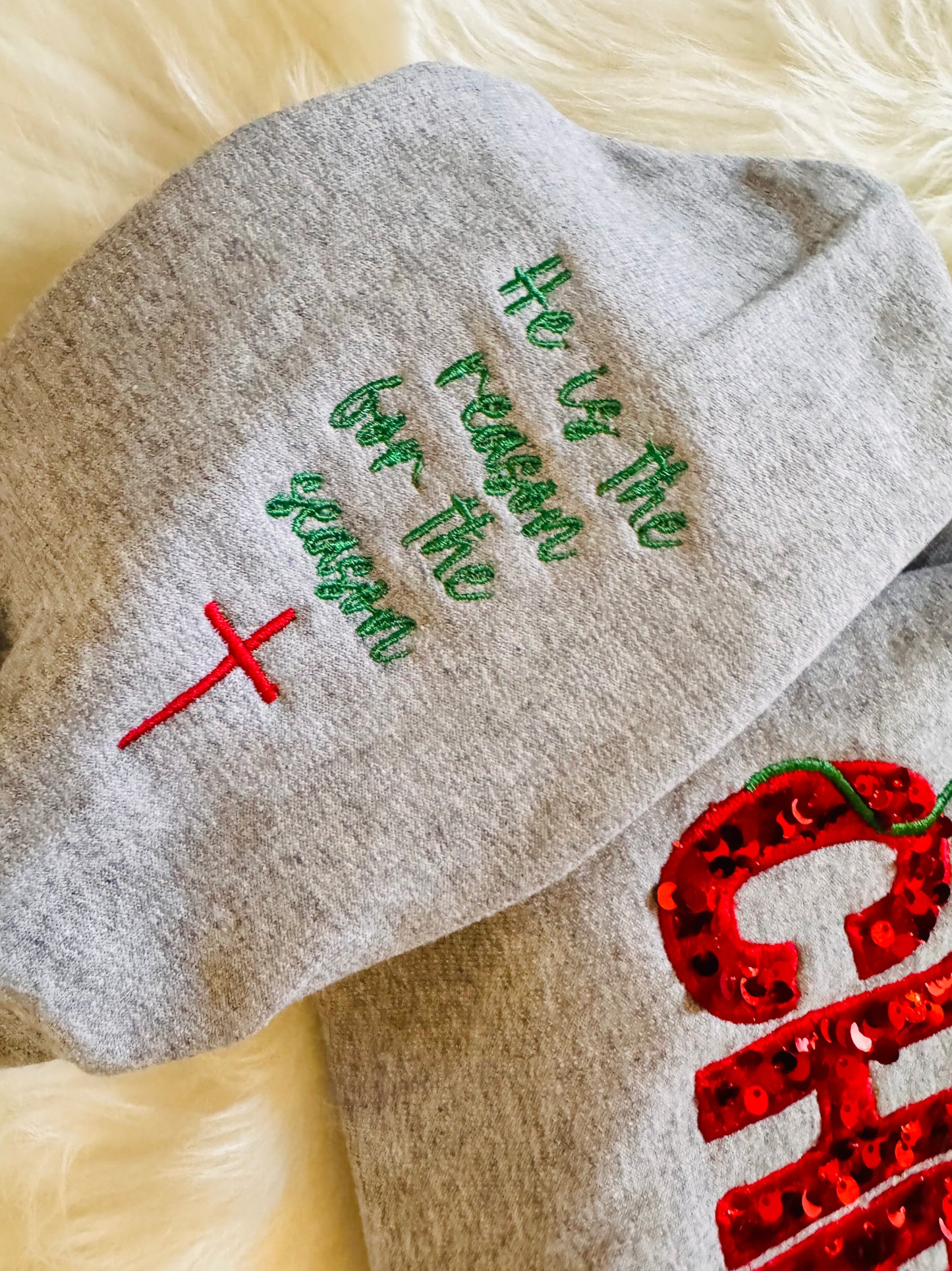 Merry CHRIST mas Sequin Crew