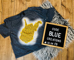 Blue and Gold Country Roads Bleached T