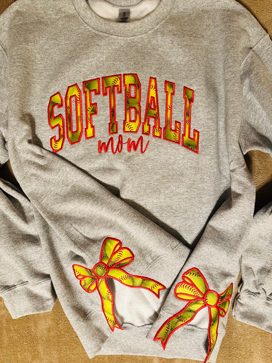 Sports Mom Appliqué with Double Side Bow— CHOOSE YOUR SPORT