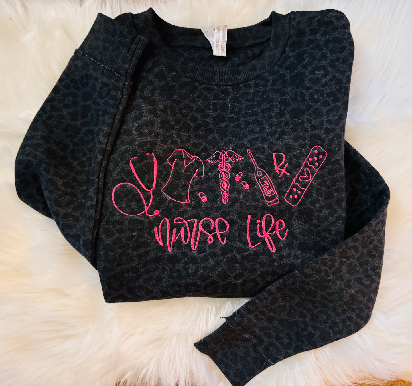 Nurse Life Icon Leopard Crew