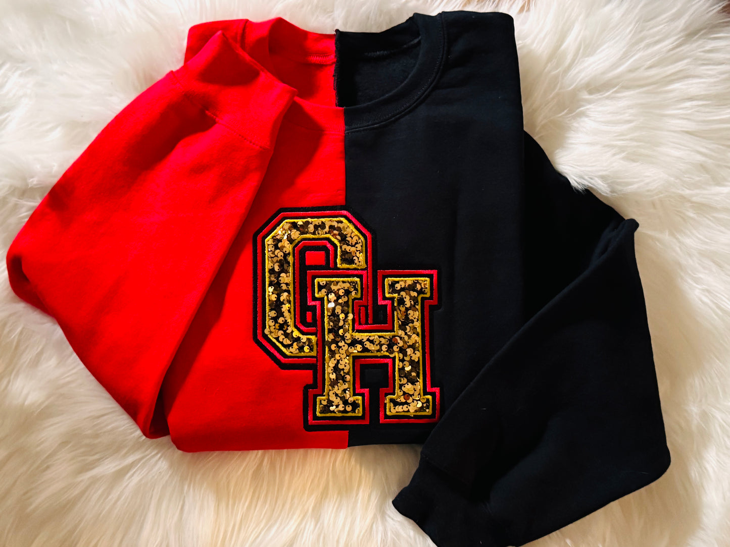 Gold Standard Sequin OH Split Crew