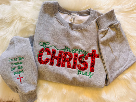 Merry CHRIST mas Sequin Crew