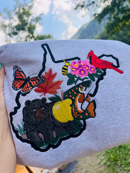 All About WV Embroidered Crew