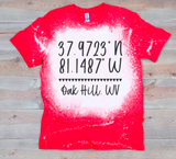 Hometown Coordinates Bleached T
