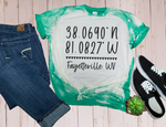 Hometown Coordinates Bleached T